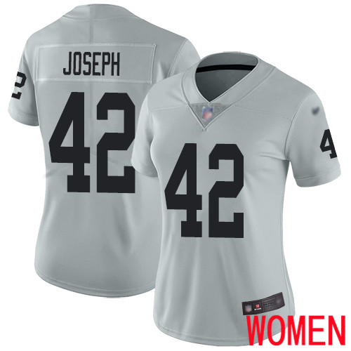 Oakland Raiders Limited Silver Women Karl Joseph Jersey NFL Football 42 Inverted Legend Jersey